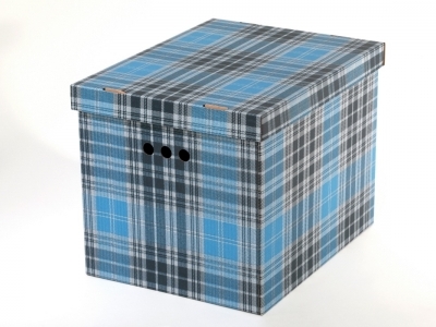 Dekoračná krabica XL  kocka modrá , bal./2ks - dekoračné krabice, úložný box, praktické krabice, úložné krabice, kartónová krabica, úložná krabica do šatníkov, úložné boxy, úložná krabica s vrchnákom, úložný box v vrchnákom, úložné krabice s vrchnákom, papierová krabica, papierové krabice s vrchnákom,