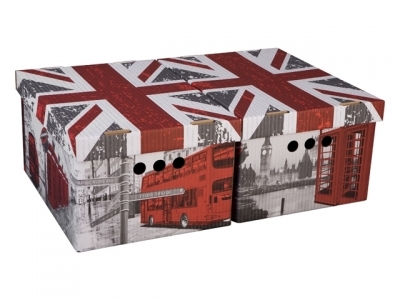 Dekoračná krabica A4, London  POSLEDNÝ KUS SKLADOM ! - Praktické dekoračné krabice. 
Poslúžia napríklad  aj ako úložný priestor pre hračky a rôzne iné veci. Vhodné aj  do šatníkových skríň.
Rozmer 32x25x18,5 cm.
1 bal./2 ks,  cena za 1 bal.